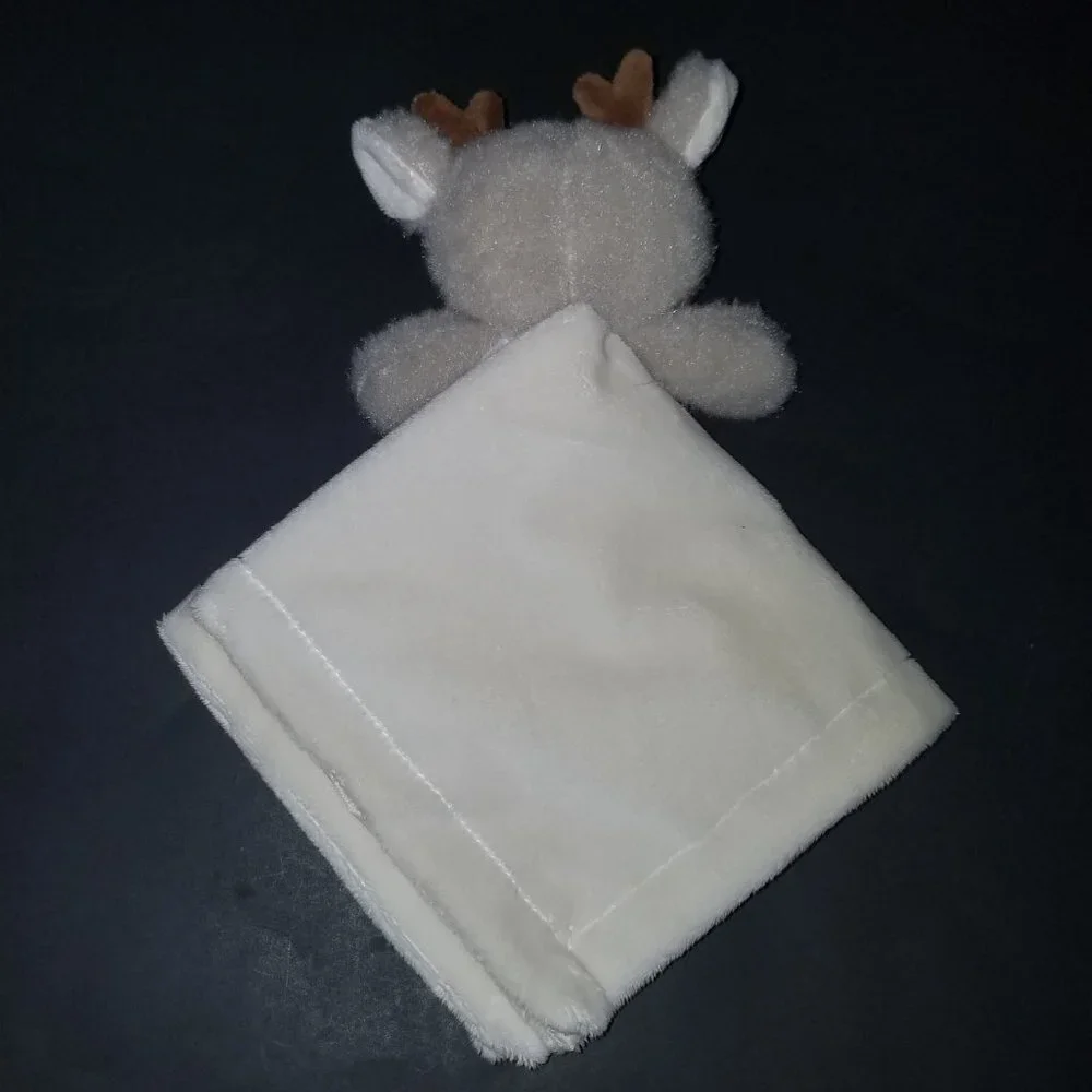 My First Easter Baby Lovey Rattle Plush Toy Deer Reindeer Fawn Ivory Tan